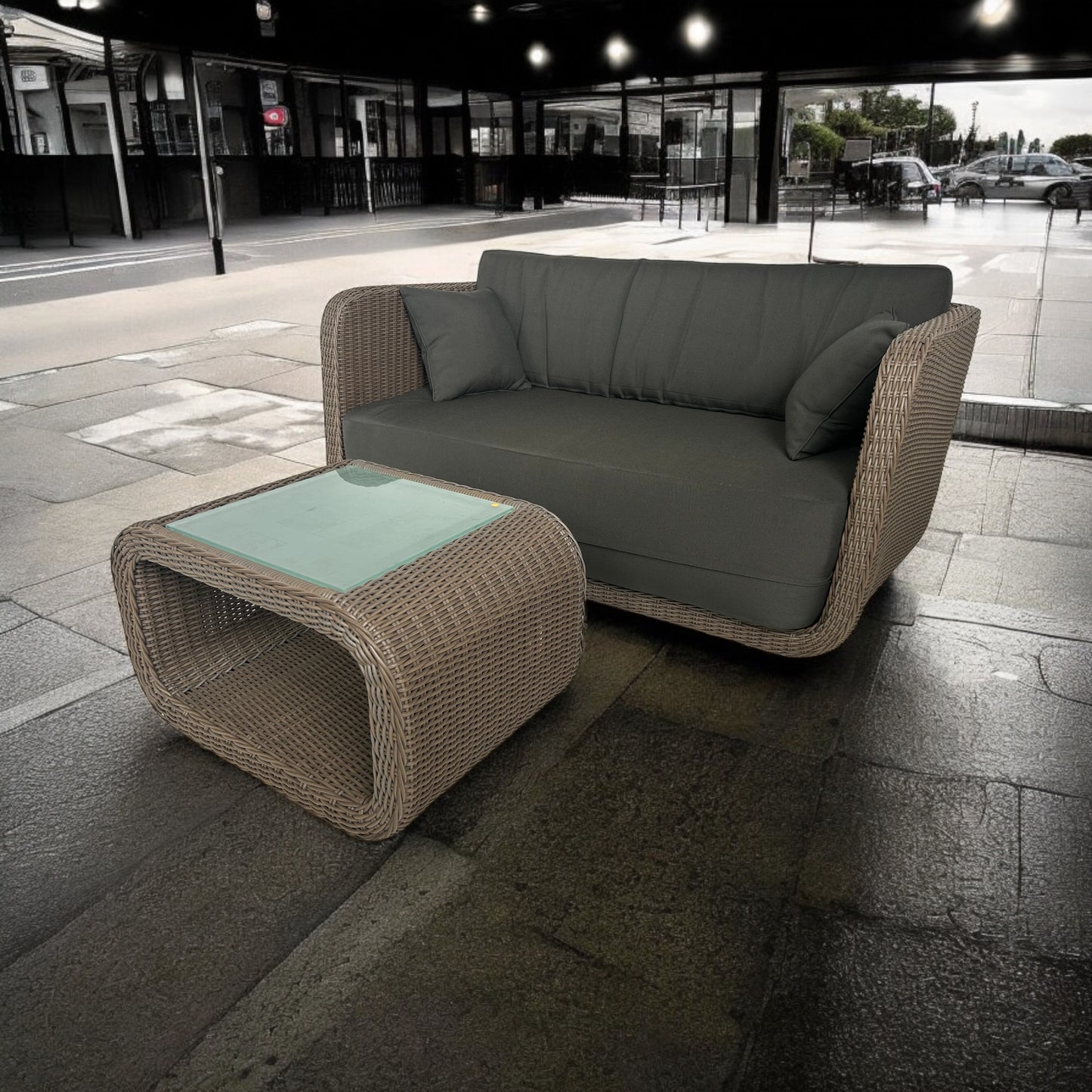 Kubu Lounge Sofa 2-Sitzer Gartenmöbel