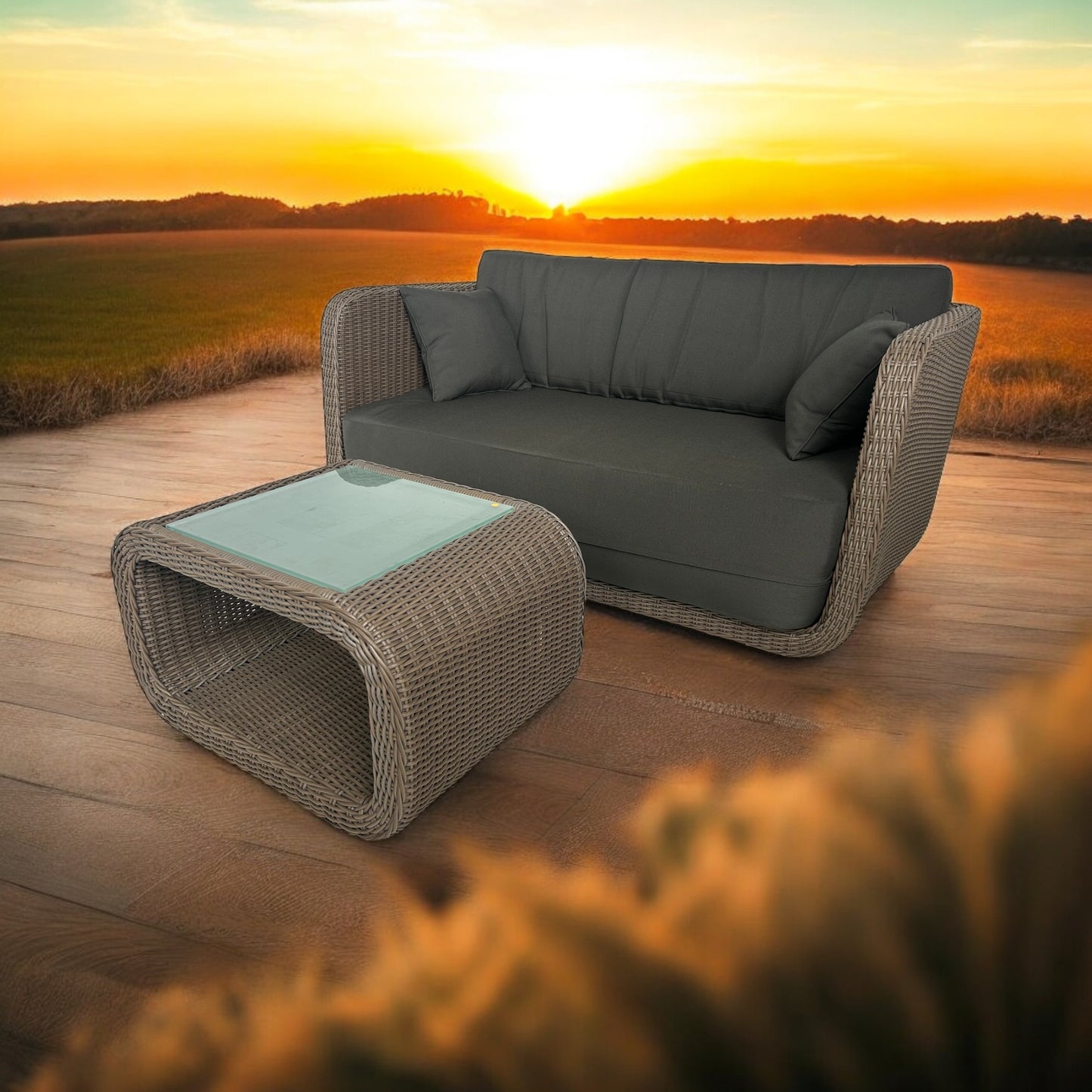 Kubu Lounge Sofa 2-Sitzer Gartenmöbel