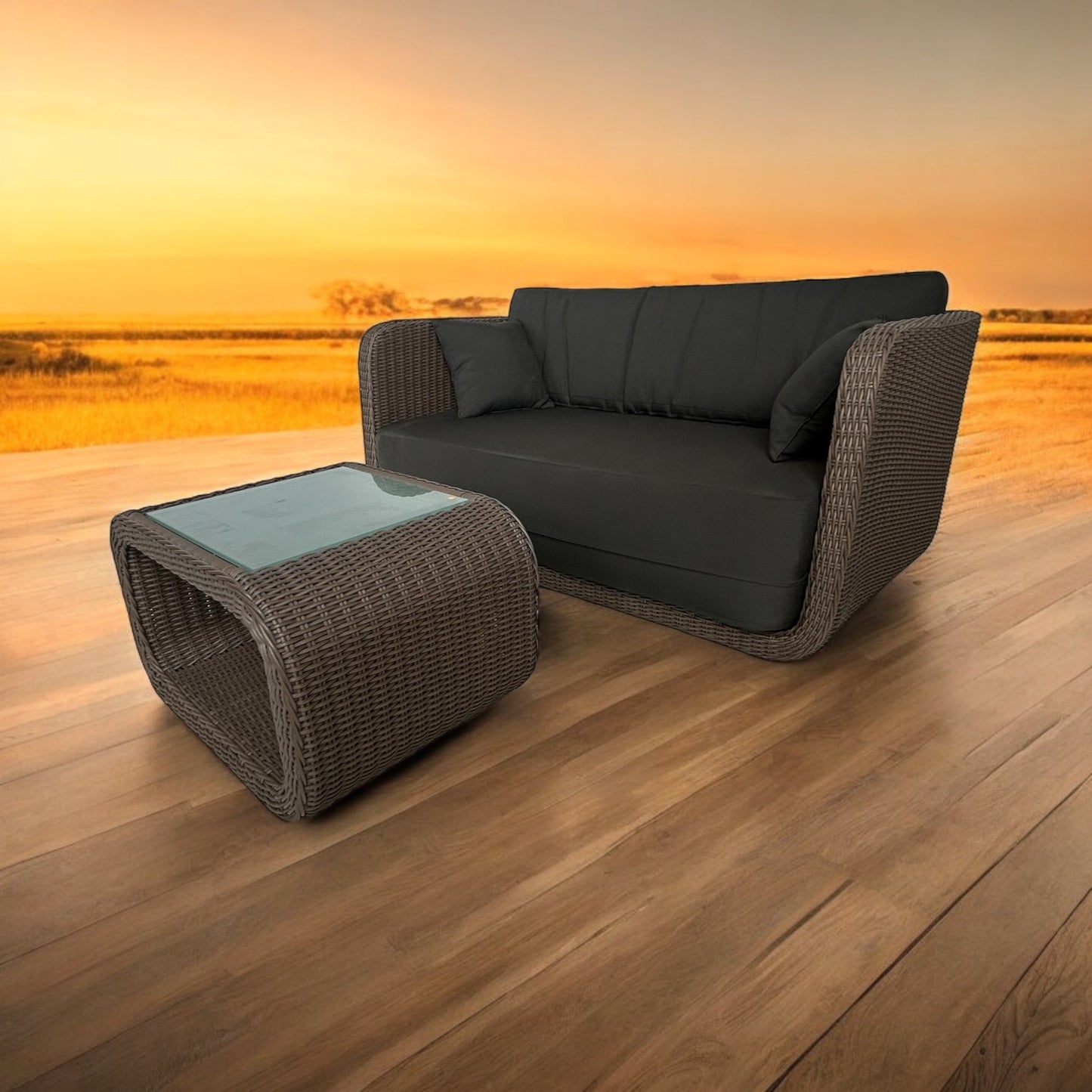 Kubu Lounge Sofa 2-Sitzer Gartenmöbel