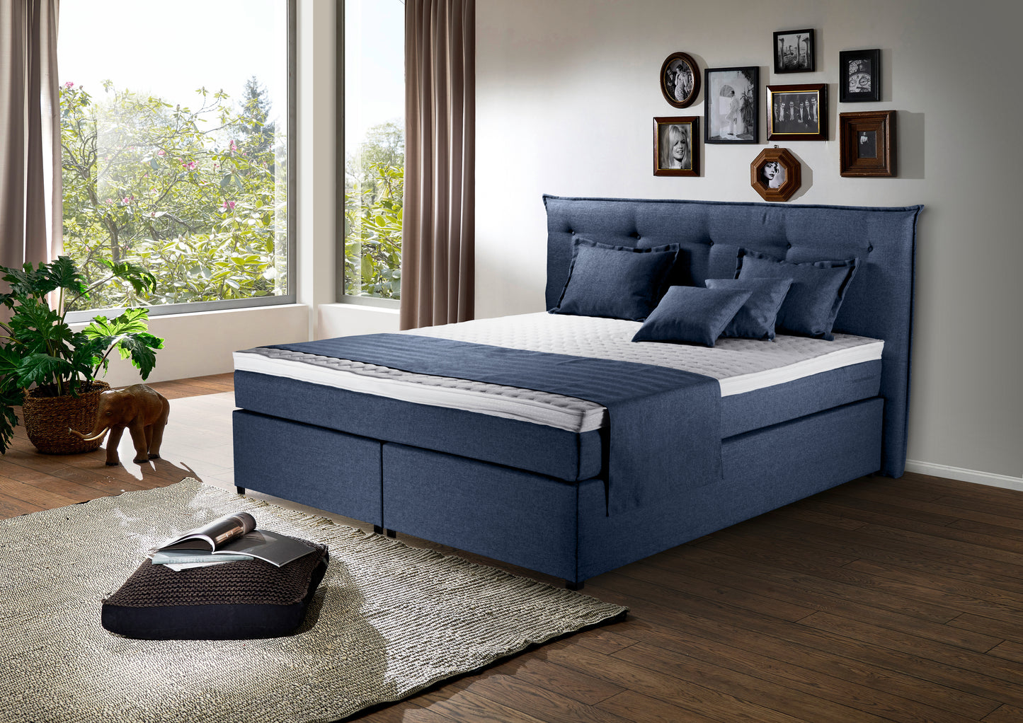 Boxspringbett Herzog 180x200cm Blau