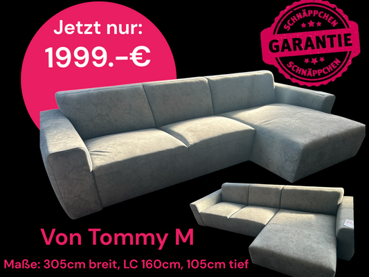 Designer-Sofa Tommy M Modell Valeo in Grau